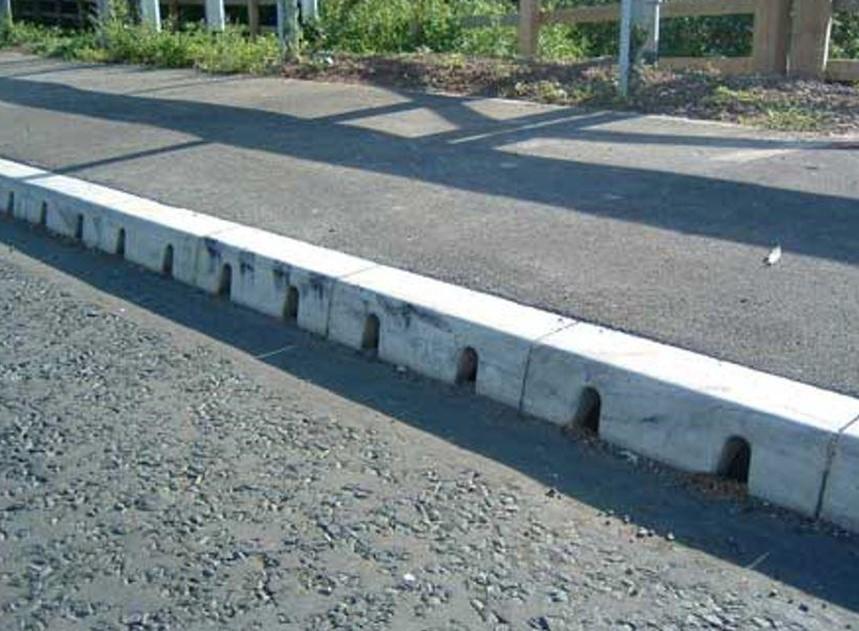 photo of a combined kerb and drainage system